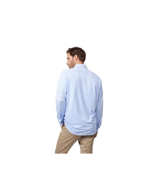 Psycho Bunny Blue Astor Knit Oxfod Long Sleeve Shirt (Jet Stream) Short Sleeve Knit for men