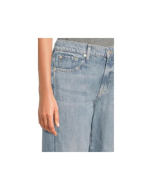 7 For All Mankind Black Tess Trouser Jeans, Denim/Lyocell