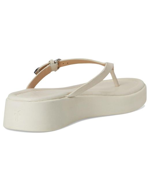 Frye White Maya Buckle Thong Sandals Wedge Shoes 10 B