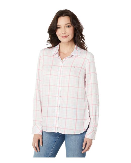 Tommy Hilfiger Synthetic Roll Tab Danberry Plaid in Black | Lyst