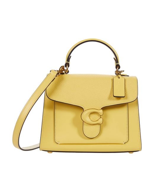 COACH Yellow Leather Covered C Closure Tabby Top-handle 20 Handbags