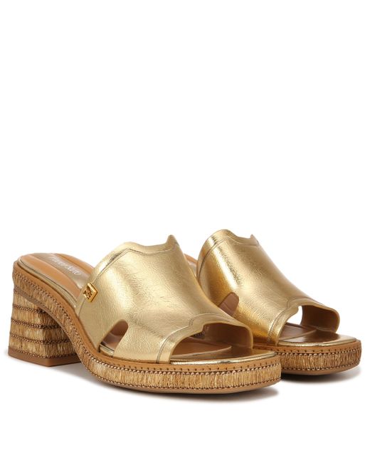 Franco Sarto Brown Florence Fashion Slide Heeled Sandals