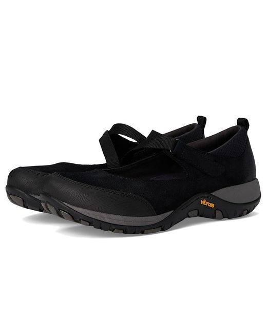 Dansko Black Primrose Flat Shoes, Leather