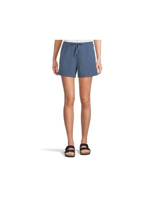 Mod-o-doc Blue Easy Pull-On Shorts With Drawstring Shorts, Cotton