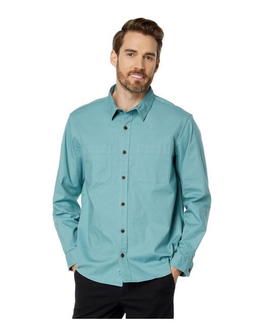 L.L. Bean Beanflex Twill Shirt Long Sleeve Traditional Fit in Blue for