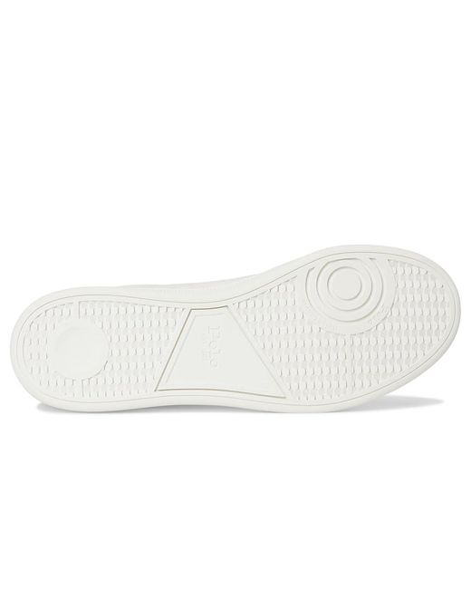 Polo Ralph Lauren White Heritage Court Ii Nappa Leather Sneakers Shoes Off- /Wine 12 D for men
