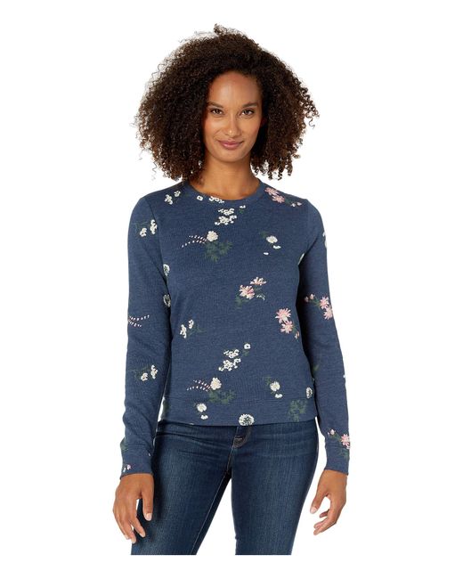 Lucky Brand Blue Tossed Floral Sweatshirt