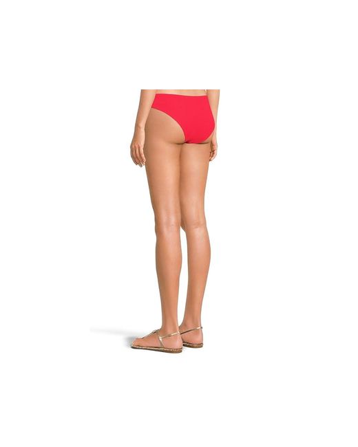 Becca Black Modern Edge Rib Gracie U Buckles Side Hipster Swimwear, Nylon/Spandex