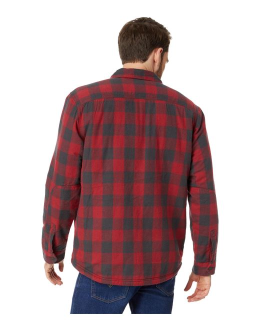 L.L. Bean Red Sherpa Lined Scotch Plaid Shirt Long Sleeve Regular for men
