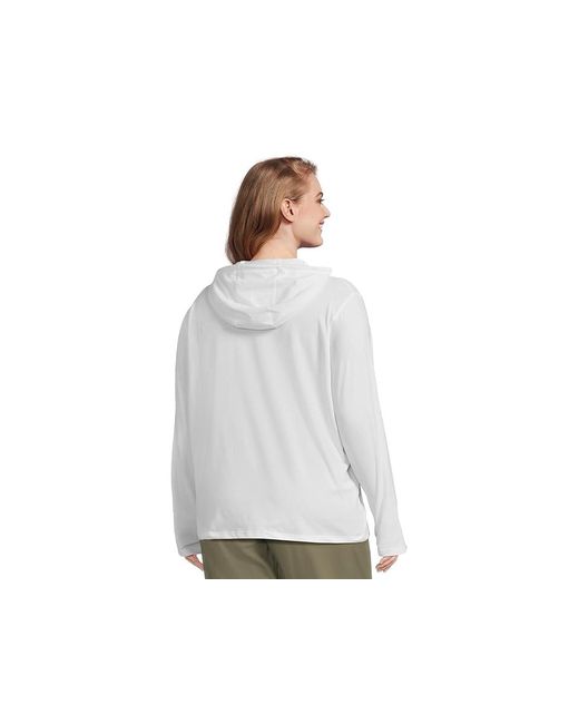 Columbia White Plus Size Sun Trektm Hoodie Ii Sweatshirt, Cotton/Elastane/Lycra