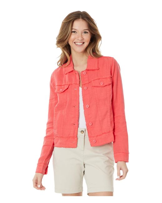 Tommy Bahama Red Two Palms Raw Edge Jacket