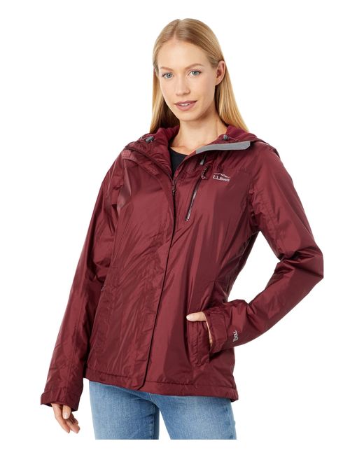 L.L. Bean Red Trail Model Rain Jacket Fleece-lined
