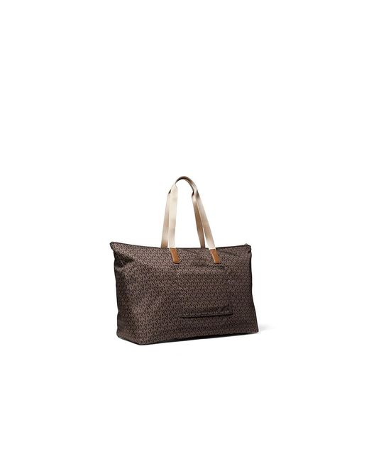 MICHAEL Michael Kors Black Jet Set Travel Large Packable Tote Handbags/Acorn, Nylon/Polyester