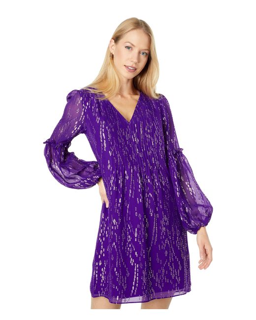 Lilly Pulitzer Cleme Silk Dress in Purple | Lyst