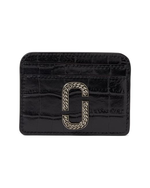 Marc Jacobs Leather Snapshot Croc Embossed Card Case in Black Lyst