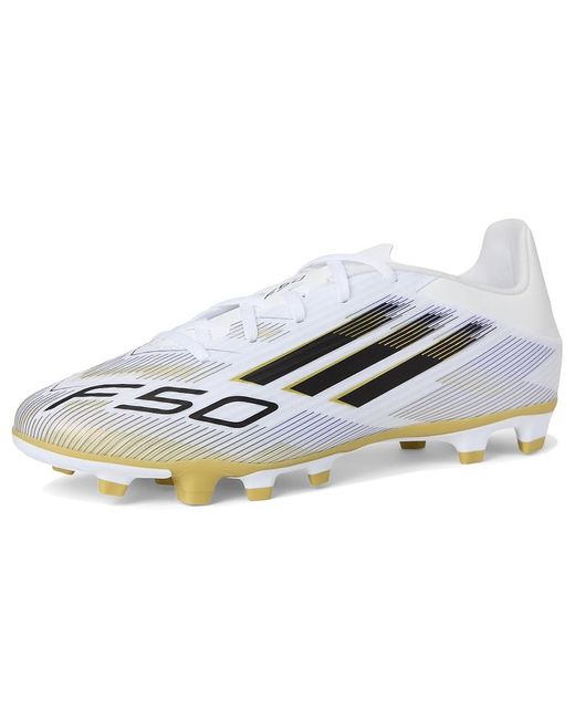 Adidas White F50 Club Firm/Multi Ground Soccer Cleats Soccer Shoes/ Metallic 8.5