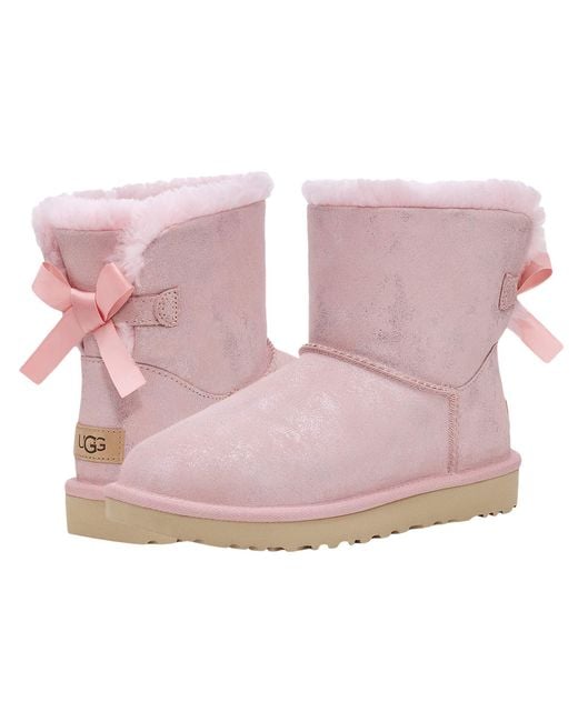 UGG Mini Bailey Bow Ii Shimmer in Pink | Lyst