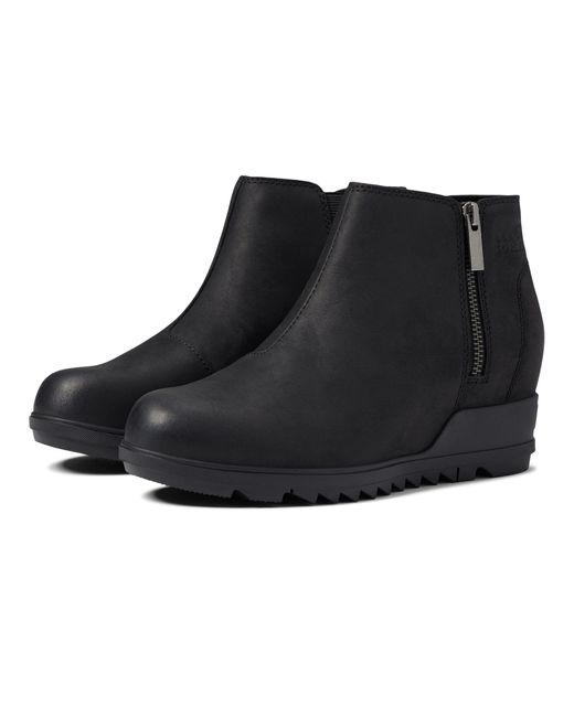 Sorel Evie Zip Leather in Black Lyst