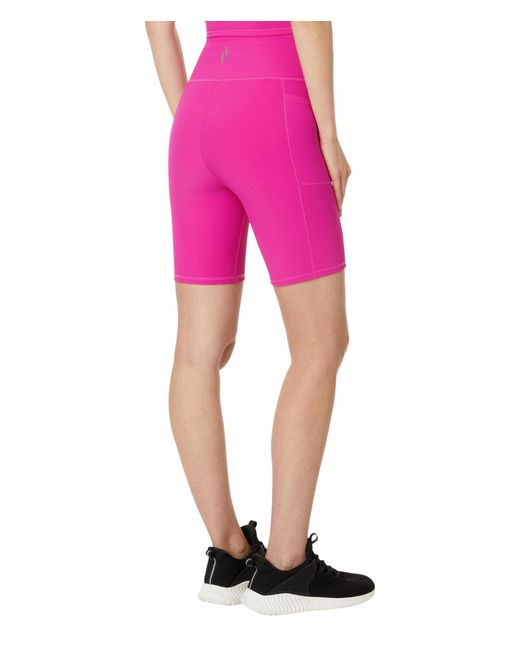 Skechers Pink Go Walk Ribbed High Waist 8 Inch Bike Shorts