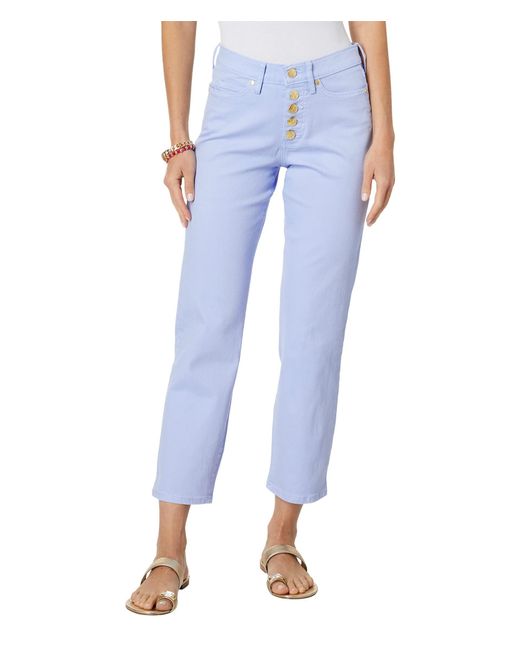 Lilly Pulitzer 27 South Ocean High-rise Straight Leg Jeans In Purple ...