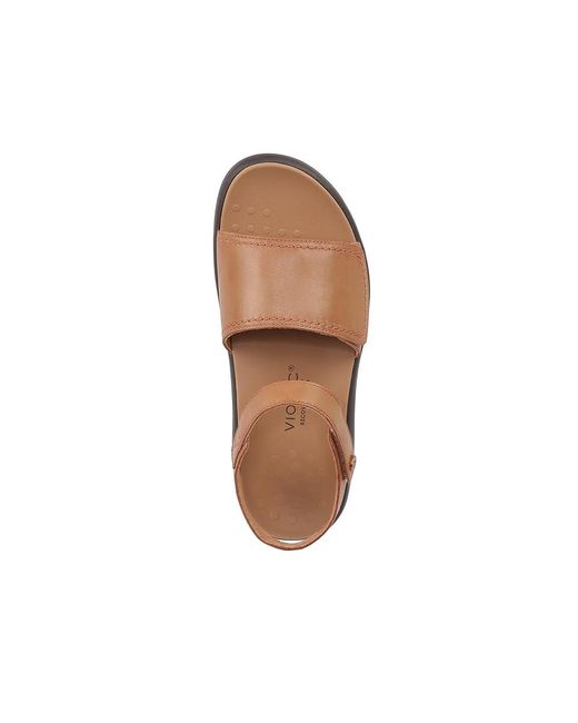 Vionic Brown Awaken Ankle Straps (Wheat Leather) Sandals