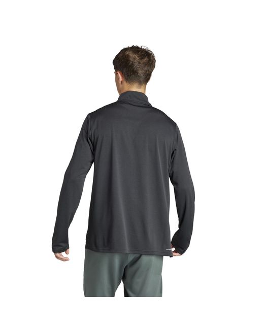 Adidas Black Training Essentials 1/4 Zip Sweatshirt for men