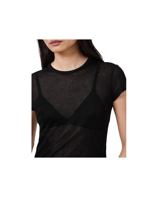 AllSaints Black June T-Shirts Clothing, Modal