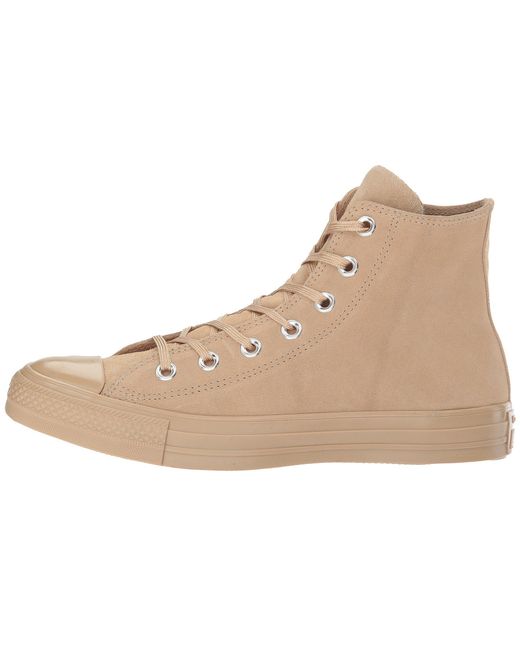 Converse Chuck Taylor All Star - Mono Plush Suede Hi in Natural | Lyst