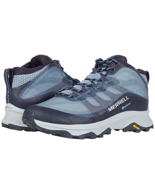 Merrell Synthetic Moab Speed Mid Gore-tex in Navy (Blue) - Lyst