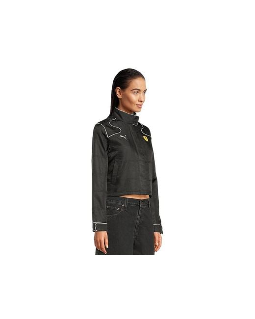 PUMA Black Scuderia Ferrari Premium Racing Jacket Jacket Cotton/Polyester