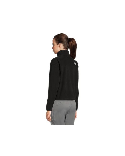 The North Face Black Glacier Fleece 1/2 Zip Short Jacket Coat, Polyester