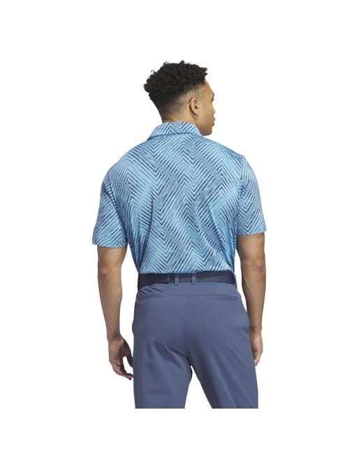 Adidas Originals Blue Ultimate365 All Over Print Short Sleeve Polo for men