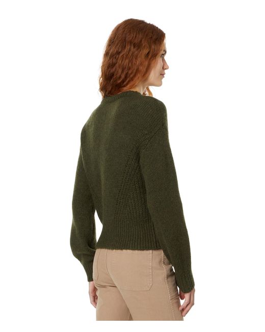 Madewell Green Directional-knit Wedge Sweater