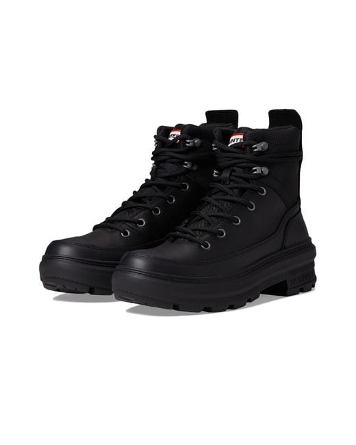 HUNTER Leather Rebel Explorer Boot in Black Lyst