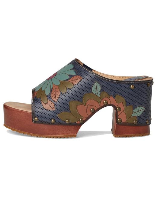 Spring Step Blue Teeshirt Wedge Shoes, Synthetic