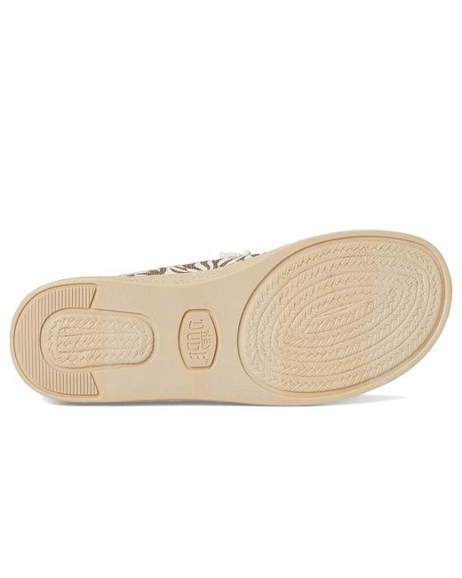 HeyDude Metallic Wendy Espadrille Retro Palm Flat Shoes Downtown/Egret, Cotton