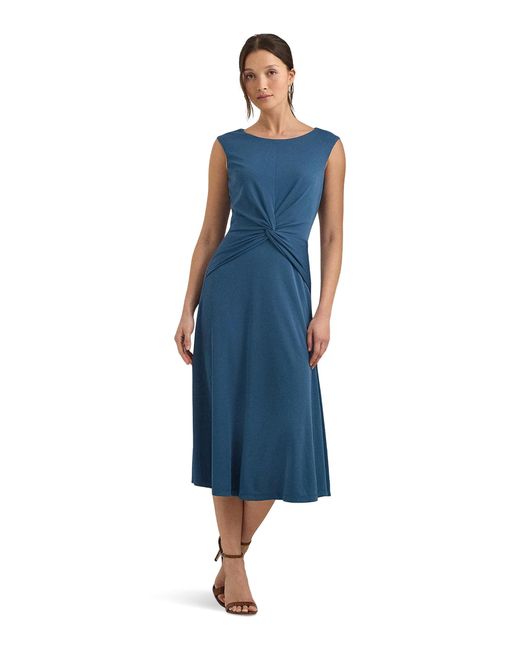 Lauren by Ralph Lauren Blue Twist-front Jersey Dress