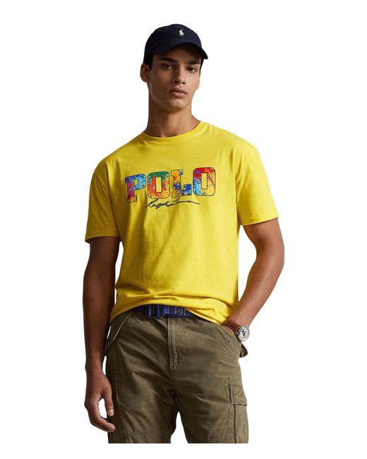 Polo Ralph Lauren Classic Fit Logo Jersey T-shirt in Metallic for Men | Lyst