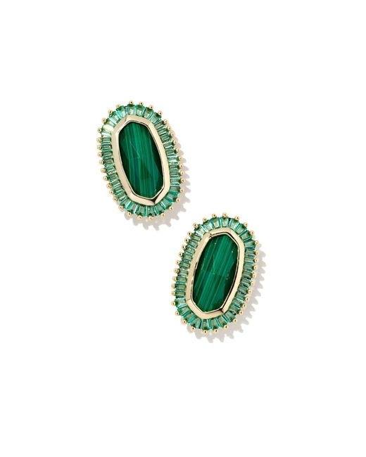 Kendra Scott Baguette Ellie Stud Earrings in Green Lyst