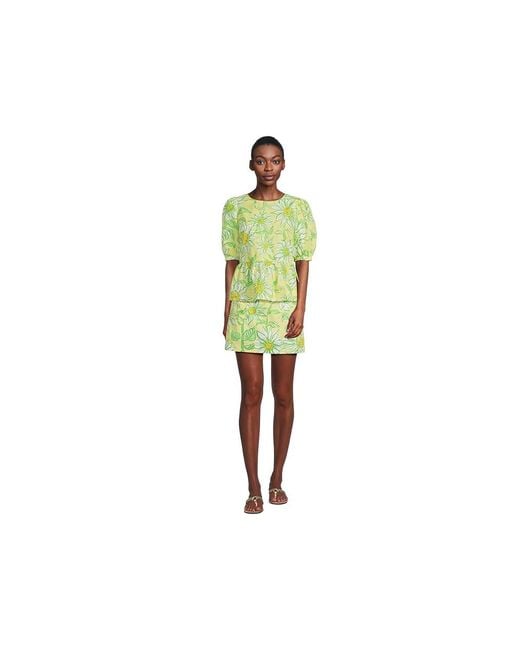 Lilly Pulitzer Green Hisli Short Sleeve Top Clothing, Cotton