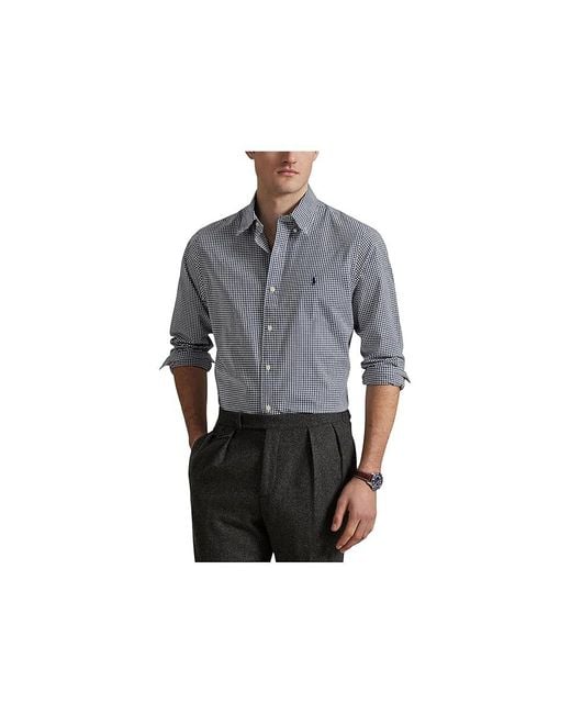 Polo Ralph Lauren Black Classic Fit Gingham Stretch Poplin Shirt Clothing, Cotton/Elastane for men