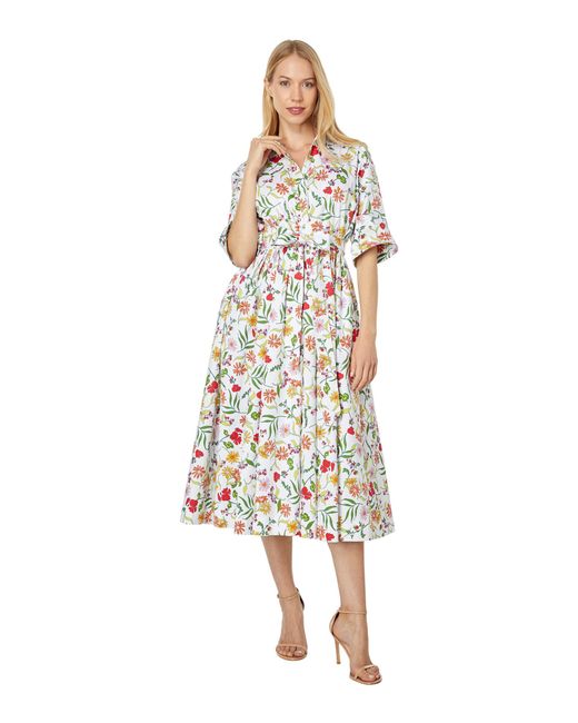 Kate Spade Cotton Rooftop Garden Floral Montauk Dress in Navy (Blue) Lyst