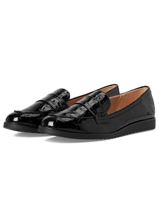 LifeStride Black Zee Loafer/Moc Shoes Flat Shoes 7 M (B) Faux Leather