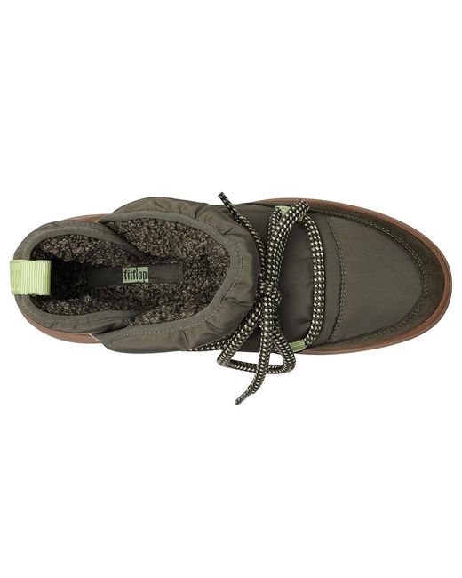 Fitflop Metallic F-Mode Water-Resistant Fleece-Lined Mesh Flatform Laced Booties Boots 5 M (B) Eva/Fleece/Lace