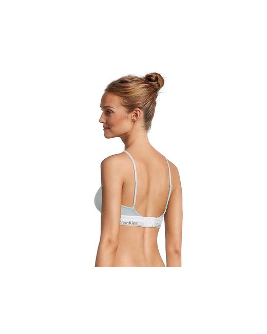 Calvin Klein Black Modern Cotton Lightly Lined Triangle Bra Bra Sm 4-6) Modal/Elastane/Cotton