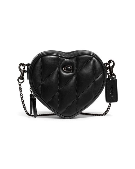 COACH Quilted Pillow Heart Crossbody 14 in Black Lyst