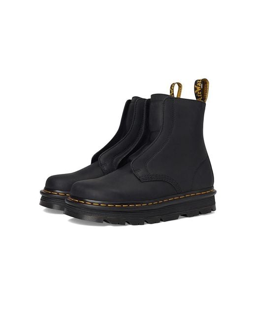 Dr. Martens Black Zebzag Laceless Boots Uk 6 (Us 7