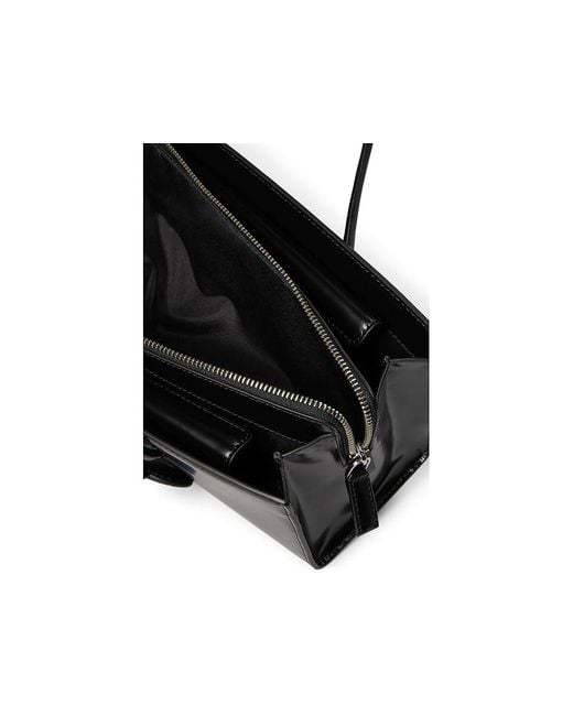 Marc Jacobs Black The Glam Mirror Satchel Handbags, Leather