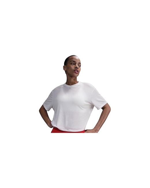 Nike Black One Relaxed Dri-Fit Cropped Short-Sleeve Top Workout 2Xl (Us 20-22) Cotton/Elastane/Polyester