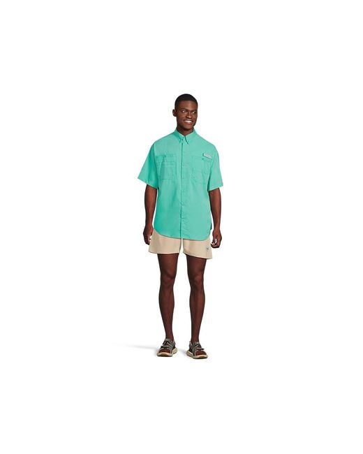 Columbia Green Tamiami Ii S/S Short Sleeve Button Up, Mesh/Polyester for men